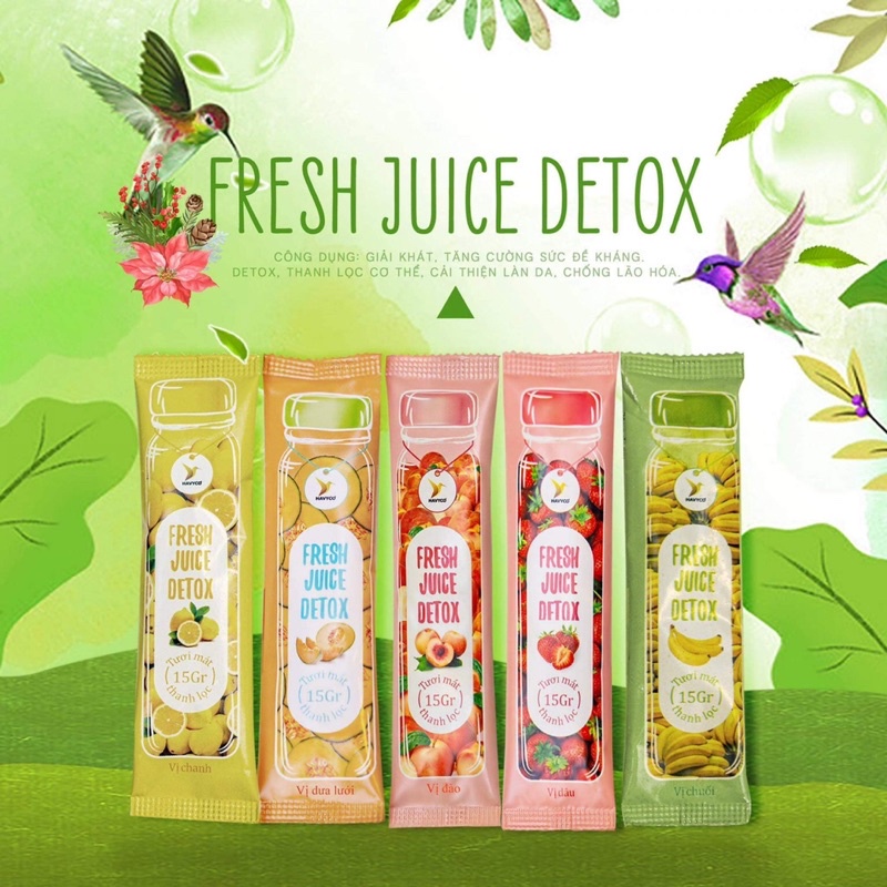 DETOX TRÁI CÂY GIẢM CÂN HAVYCO - FRESH JUICE DETOX hộp 15 gói