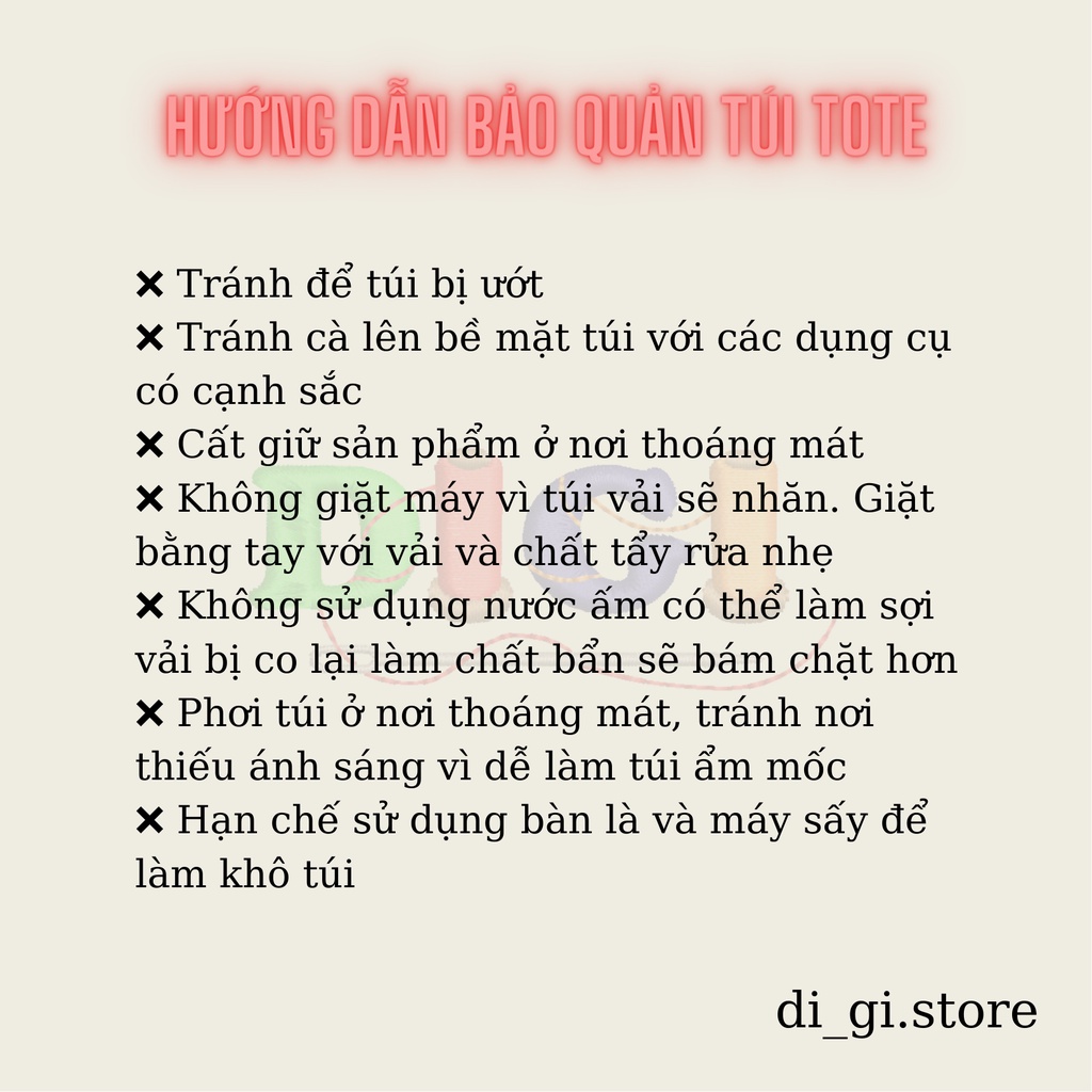 Túi Tote Canvas Thêu Tên Theo Yêu Cầu