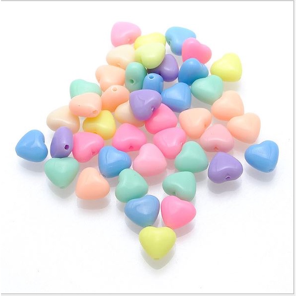 10-25-50gam hạt nhựa trái tim 9-13mm