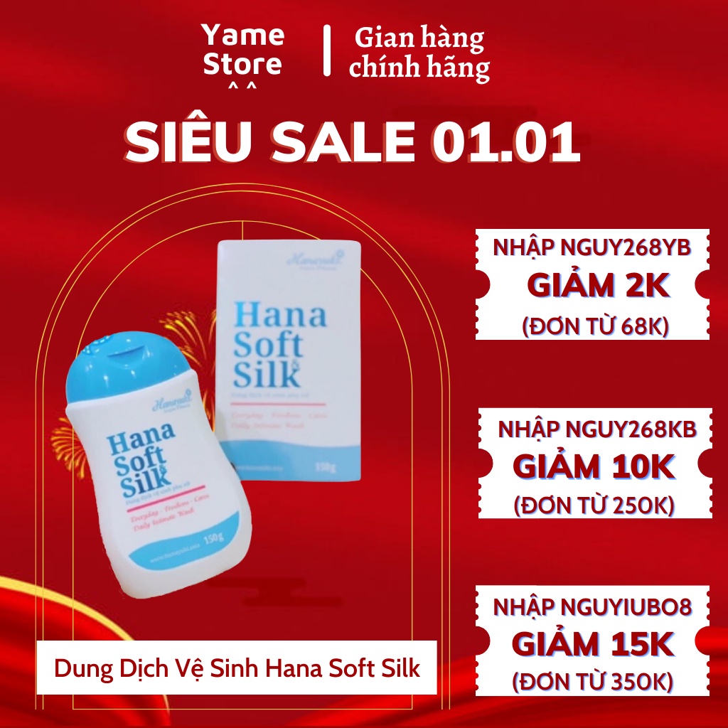 Dung Dịch Vệ Sinh Vùng Kín Hana Soft Silk Sạch sâu Giúp Diệt Khuẩn Thơm Mát