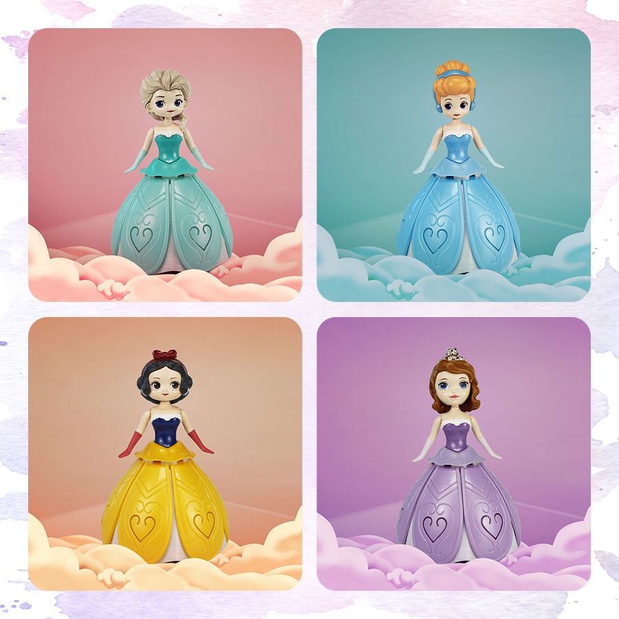 Đồ chơi búp bê công chúa Elsa nhảy múa xoay tròn phát nhạc có đèn, Đồ chơi công chúa Elsa giúp bé phát triển tư duy