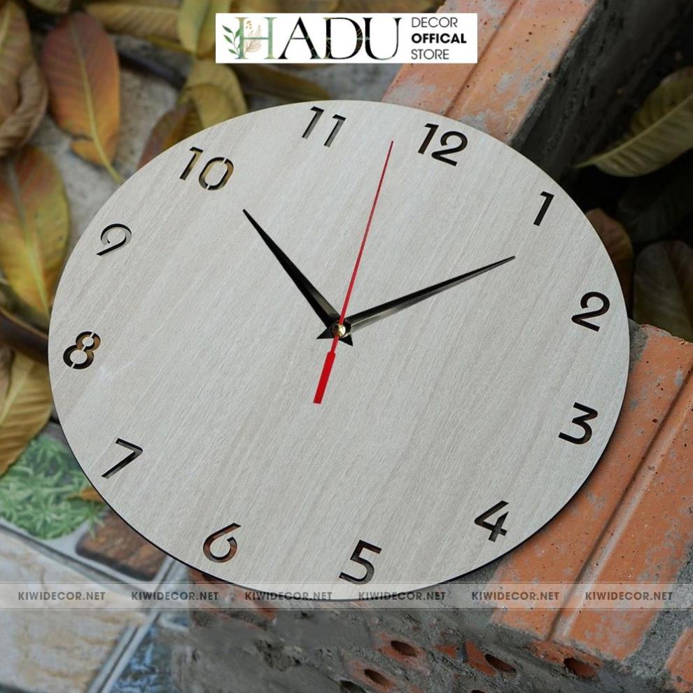 Đồng Hồ Treo Tường Kim Trôi Bằng Gỗ Vintage Decor Trang Trí Tối Giản - HaduDecor