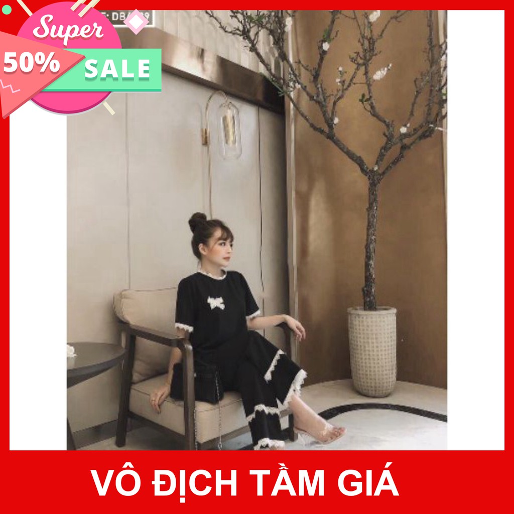 <HOT> 🍀🍀🍀Set Đồ Bộ Mặc Nhà Phối Ren - Vải Lụa Tuyết Cao Cấp - Vải Dày Dặn - 8 Màu - Form Quần Ống Rộng Sang Chảnh Màu | BigBuy360 - bigbuy360.vn