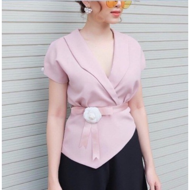Áo Kiểu Phối Nơ Eo