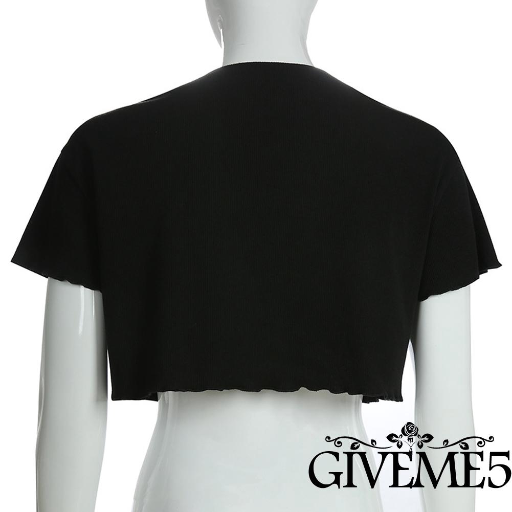 Áo Thun Nữ Tay Ngắn Cổ Chữ V Thời Trang Quyến Rũ