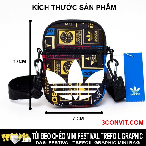 Túi đeo chéo 3 lá Mini Festival Trefoil Graphic Bag