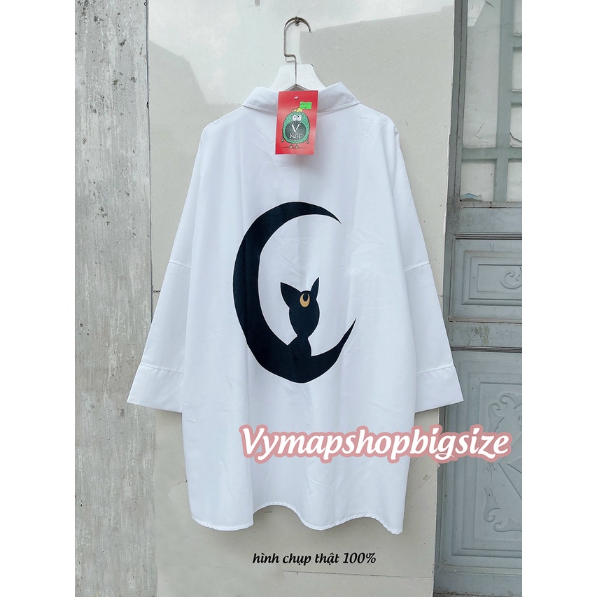 Áo sơ mi bigsize Luna phong cách ulzzang form dài