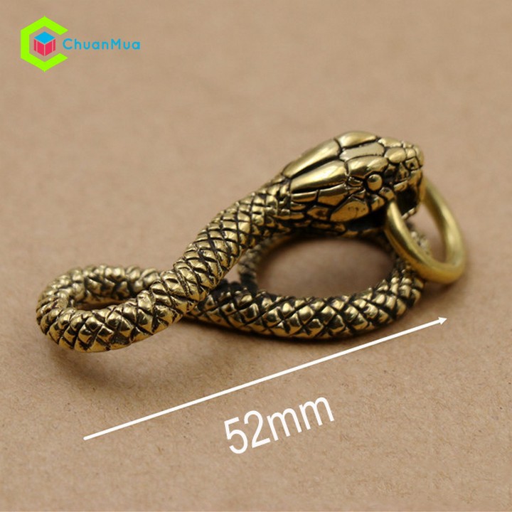 Móc khóa Bằng Đồng Rắn Phong Thủy Chiêu Tài Vệ Chủ