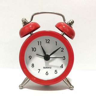 ღPortable Cute Mini Round Battery Alarm Clock Desktop Table Bedside Clocks Décor