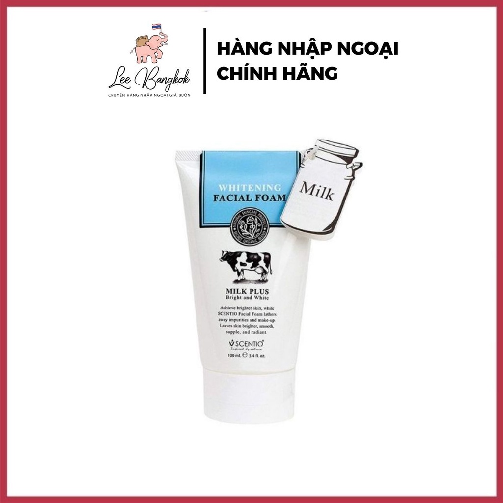 Sữa Rửa Mặt Scentio Milk Plus Whitening 100ml Giúp Làn Da Trắng Sáng, Mịn Màng
