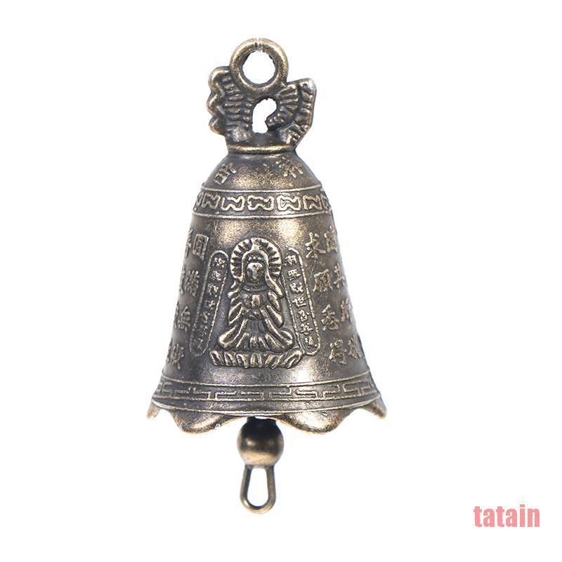 Set 2 chuông đồng mini điêu khắc họa tiết cổ điển phong cách Trung Hoa trang trí tiện dụng