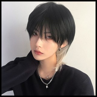 Tóc giả cho nam và nữ có đầu mullet, tóc ngắn đẹp trai, nhuộm highlight siêu A, tai cụp, đuôi sói, dương tính, tóc gay,
