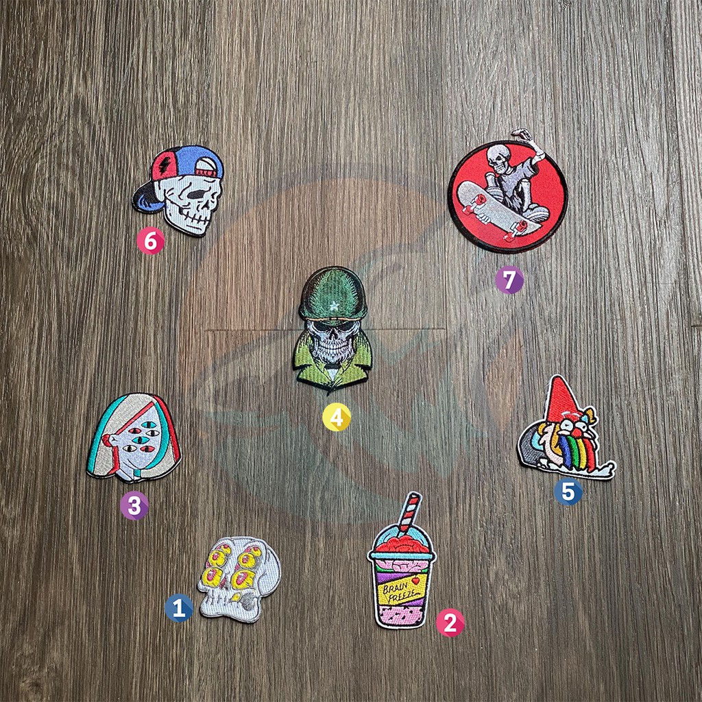 Sticker/Patch vải ủi trang trí cho quần áo, mũ nón, phụ kiện, túi xách, balo ...v