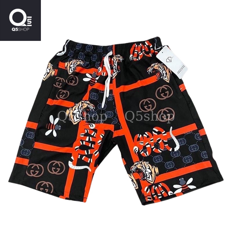 Quần đùi nam in họa tiết 3D _Q5SHOP_chất liệu vải lụa gió thoáng mát Quần short nam mặc nhà