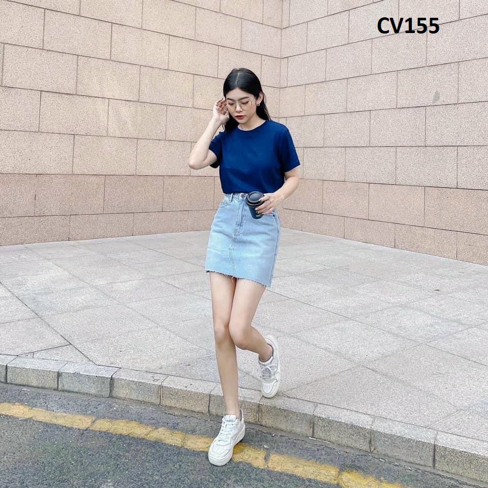 Chân váy chữ A loại jean co giãn CV155