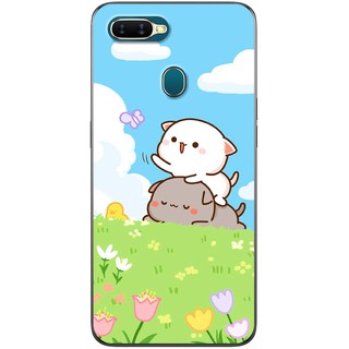 Ốp lưng OPPO A7 2018, A5S, A12 in hình Mèo bắt bướm
