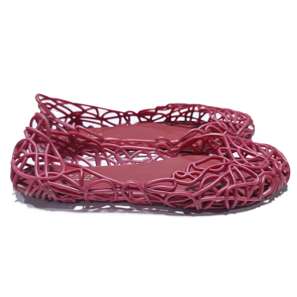 Giày Búp Bê Nhựa Đế Bằng Phối Lưới Thời Trang Cho Nữ 15608