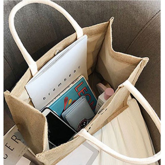 Túi cói đi biển Merci hàng QC cao cấp.