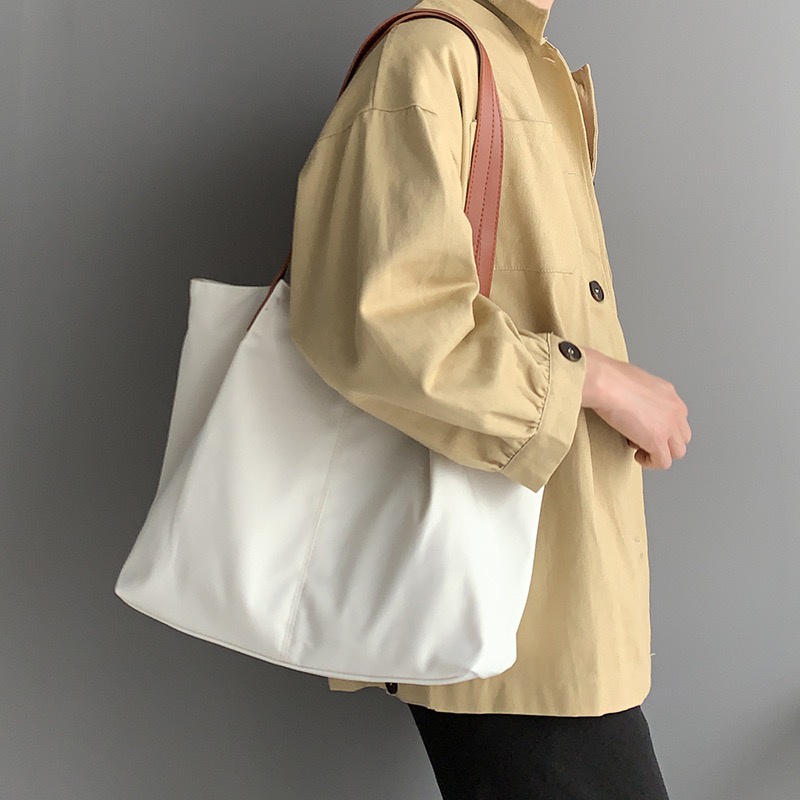 Túi Vải Canvas Đeo Vai Thiết Kế Đơn Giản Thời Trang Theo Phong Cách Nhật Bản Cho Nữ