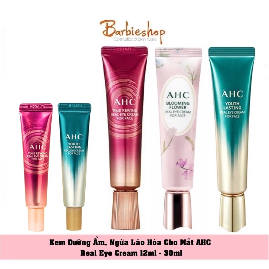 Kem dưỡng mắt  AHC Real Eye Cream For Face 12ml + 30ml xanh -tím