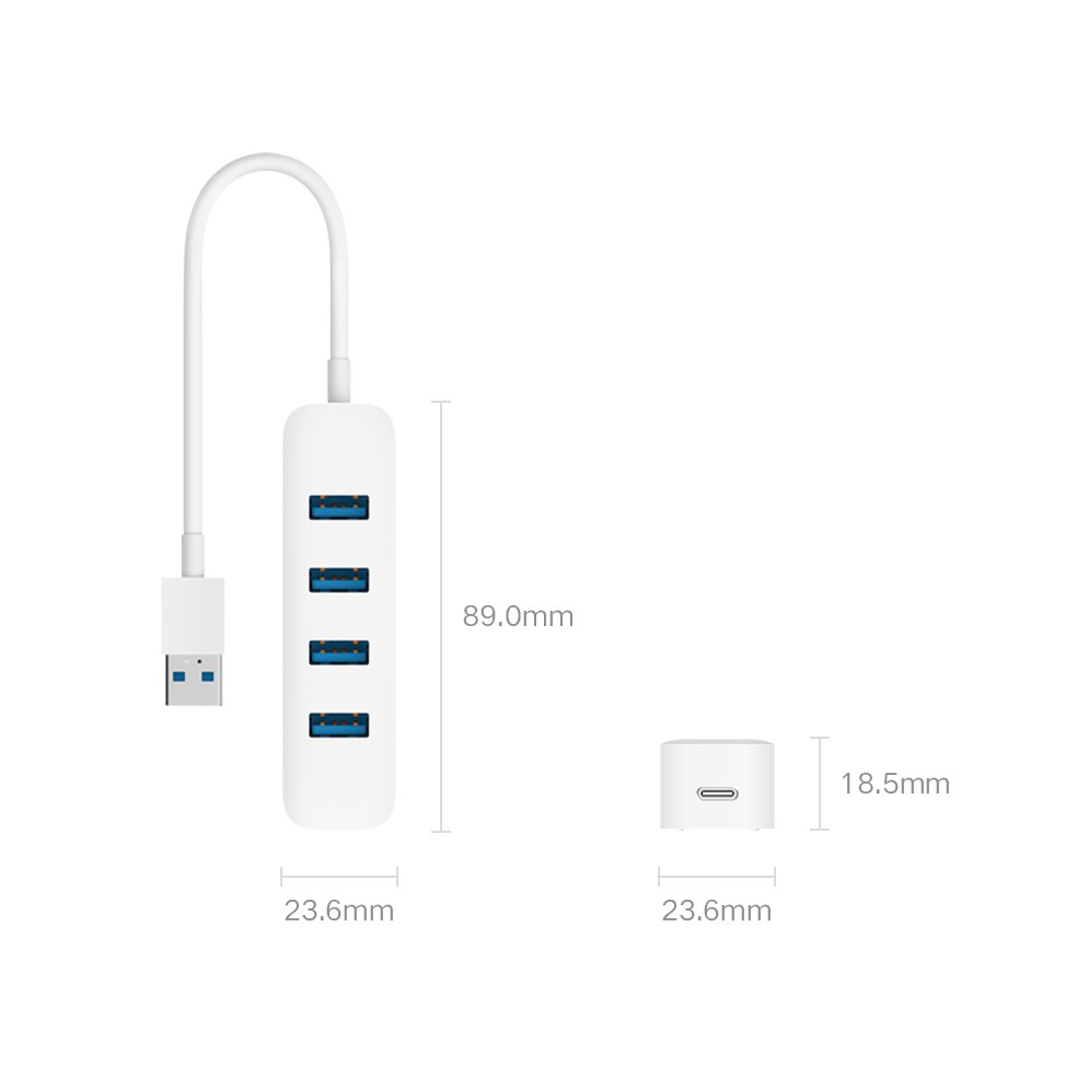 HUB chia cổng USB 3.0 Xiaomi Mijia mini có cổng Micro USB cho MacBook Pro Surface/máy tính