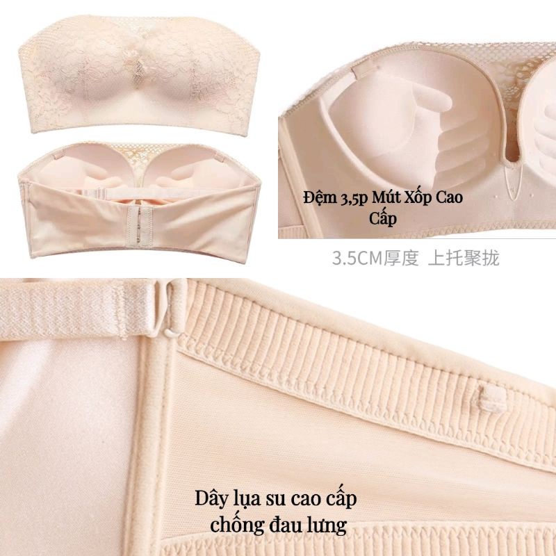 Áo Ngực Không Dây  Ren Lưới Siêu Chống Tụt - Nâng Bàn Tay 3,5CM - Chuẩn Form Cao Cấp Loại 1 | BigBuy360 - bigbuy360.vn