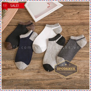 Set 5 đôi | Tất vớ vintage thấp cổ phối màu gót chân