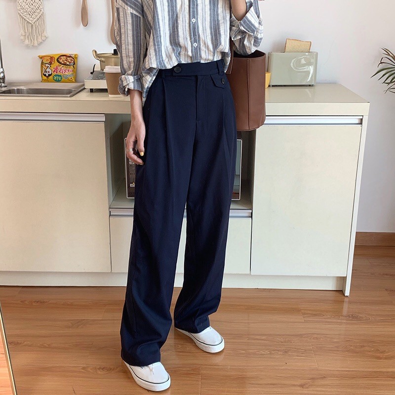 [Mã SKAMFSW175 giảm 10K đơn 50K] [Hình thật độc quyền TOS.CLOSET] Quần tây ống rộng ulzzang nắp túi bên