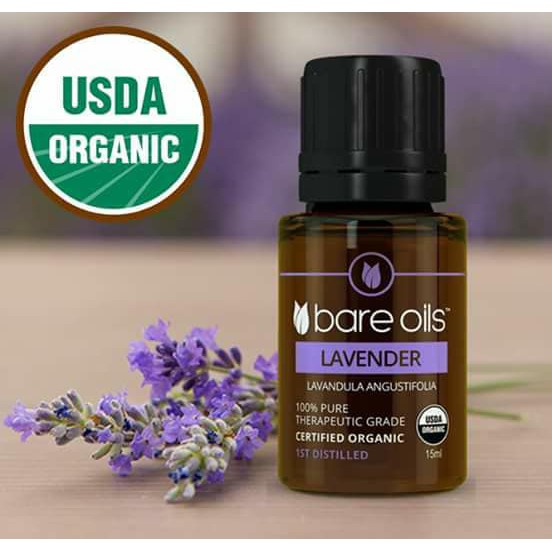 [MADE IN USA] Tinh dầu Oải hương - Lavender Essential Oil (Tinh dầu hữu cơ Bare Oils - USDA Organic) 15ml