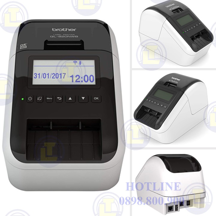 Máy in giấy nhãn decal Brother QL-820NWB ( USB + LAN+Wifi + Bluetooth)