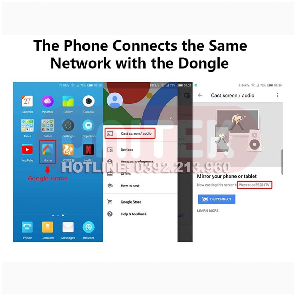 Thiết Bị HDMI Không Dây - Thiết Bị Kết Nối Điện Thoại Với TV Wireless G6