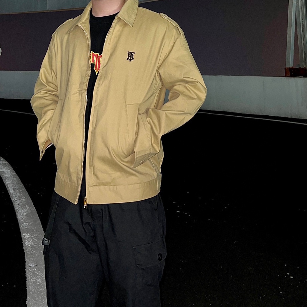 Áo Khoác Chống Gió Thêu Logo Burberry 100% Chính Hãng Thời Trang Công Sở Cho Nam Giới 2022