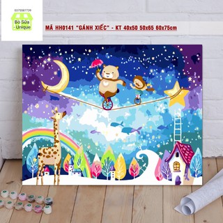 (Loại Khung Dày) Tranh tô màu sơn dầu số hóa mã HH0141 Hoạt Hình đã căng khung và đầy đủ phụ kiện