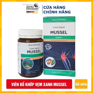 Viên uống bổ khớp, giảm đau xương khớp Vẹm xanh Mussel tái tạo sụn (hộp 60 viên) - [ Chính hãng Sanct Bernhard Đức]