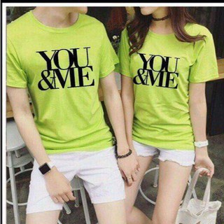 Hot áo thun cặp you me màu xanh cốm Minh Hằng Store