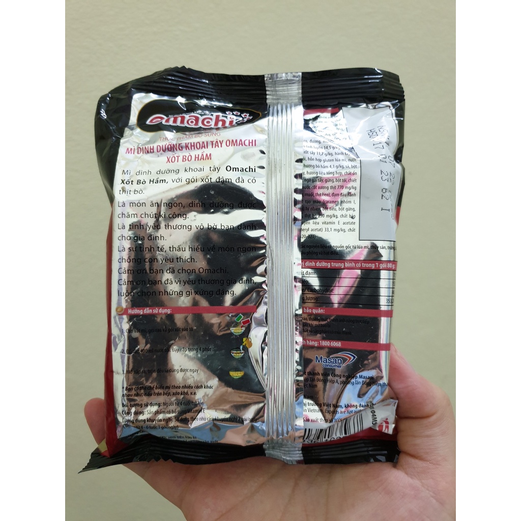 Mì khoai tây Omachi vị Sườn/Bò 80g