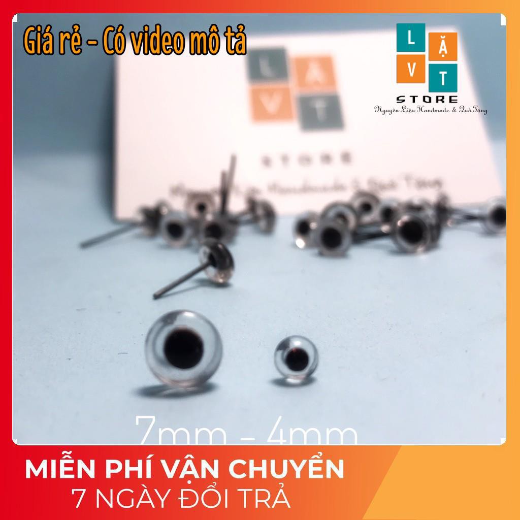 Mắt thú kiểu Tròng Đen viền màu - Hình thật Shop Chụp, mắt để làm đồ trang trí - Mắt Thủy tinh chân thép