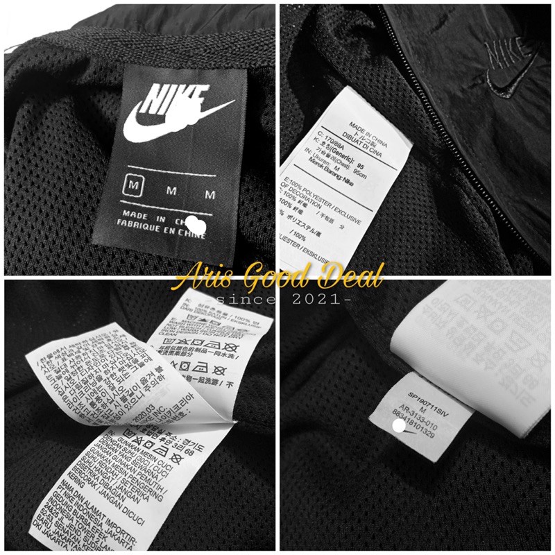 ÁO KHOÁC DÙ 2 LỚP SPORTWEAR SWOOSH WOVEN ĐEN