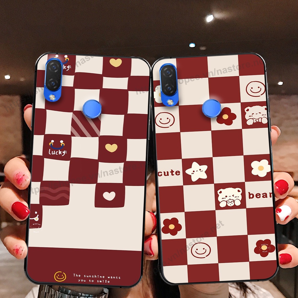 Ốp lưng Huawei Nova 3 / Nova 3E / Nova 3i trái tim hình gấu cute cá tính, giá rẻ, cực bền