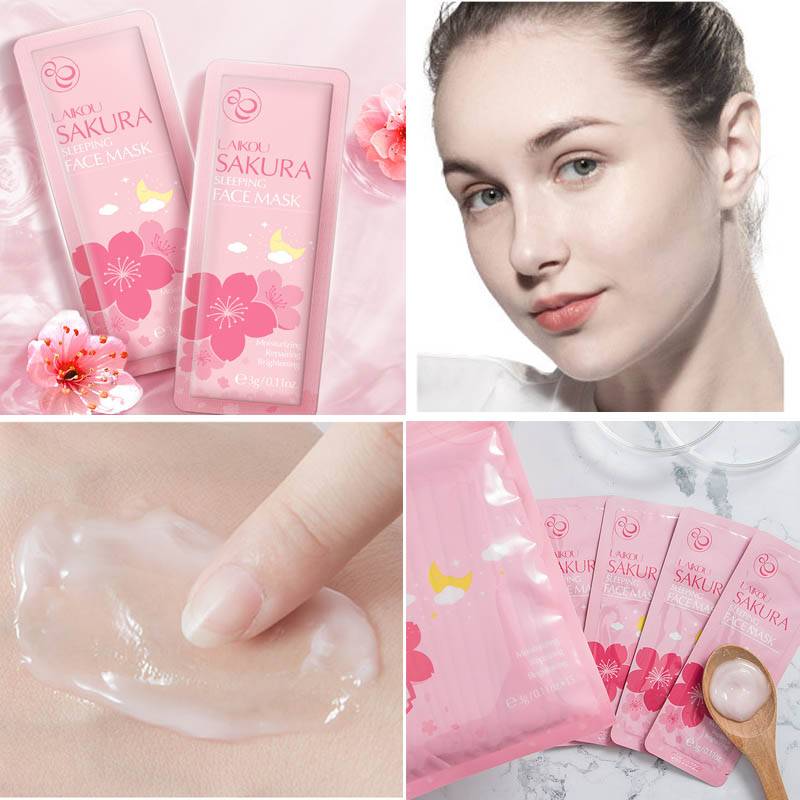 [Hàng mới về] Mặt nạ ngủ Laikou cấp ẩm thu nhỏ lỗ chân lông chiết xuất hoa anh đào chất lượng cao