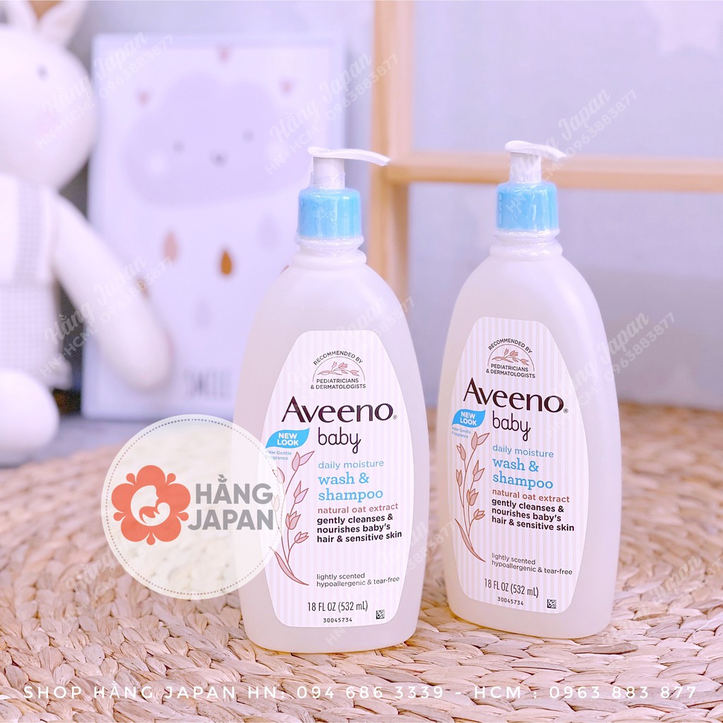 Combo Sữa tắm &amp; gội , Dưỡng thể &amp; chàm Aveeno BaBy