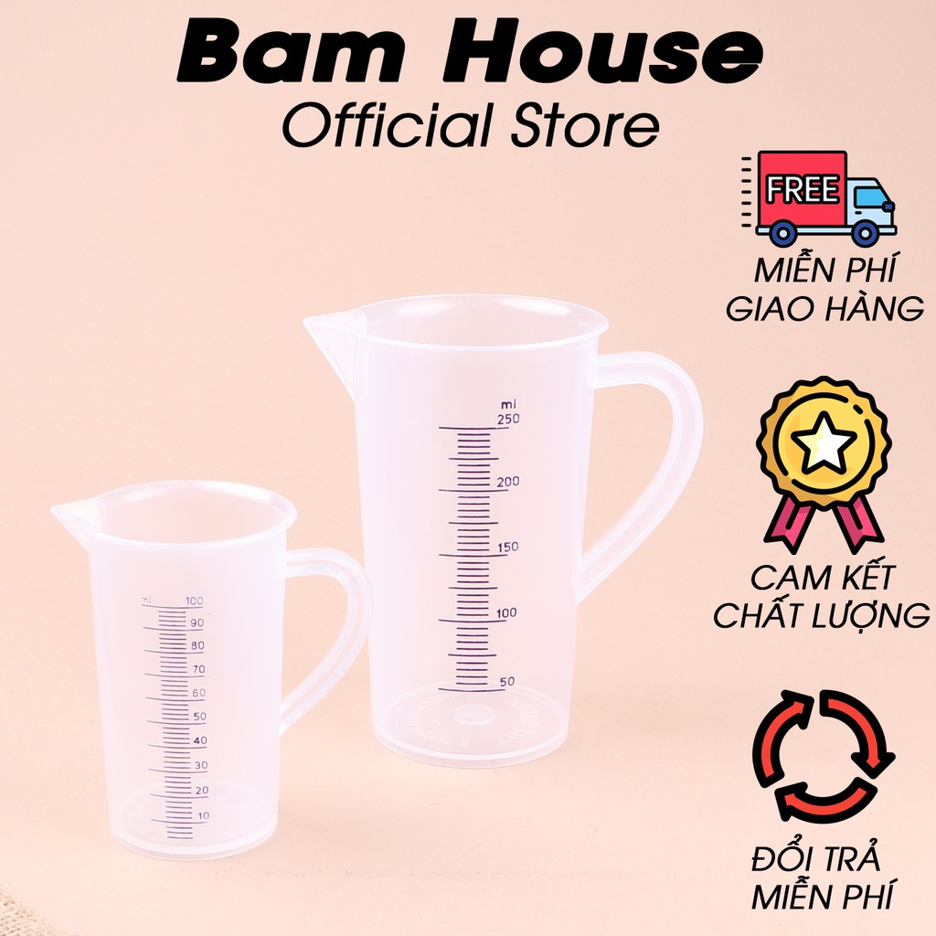 Ly đong nhựa định lượng pha chế loại lớn 100ml – 250ml Bam House cao cấp LDN01 – Gia dụng bếp