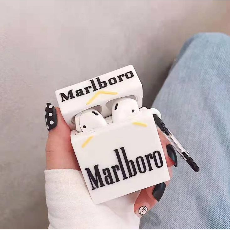 ỐP AIRPODS 1/2 SILICON BAO MARLBORO TRẮNG