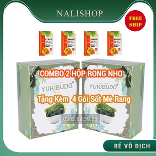 [ƯU ĐÃi ĐẶC BIỆT] Combo 2 Hộp Rong Nho Tách Nước Yukibudo Tặng Kèm 4 Nước Sốt Mè Rang Cực Kỳ Thơm Ngon, Bổ Dưỡng