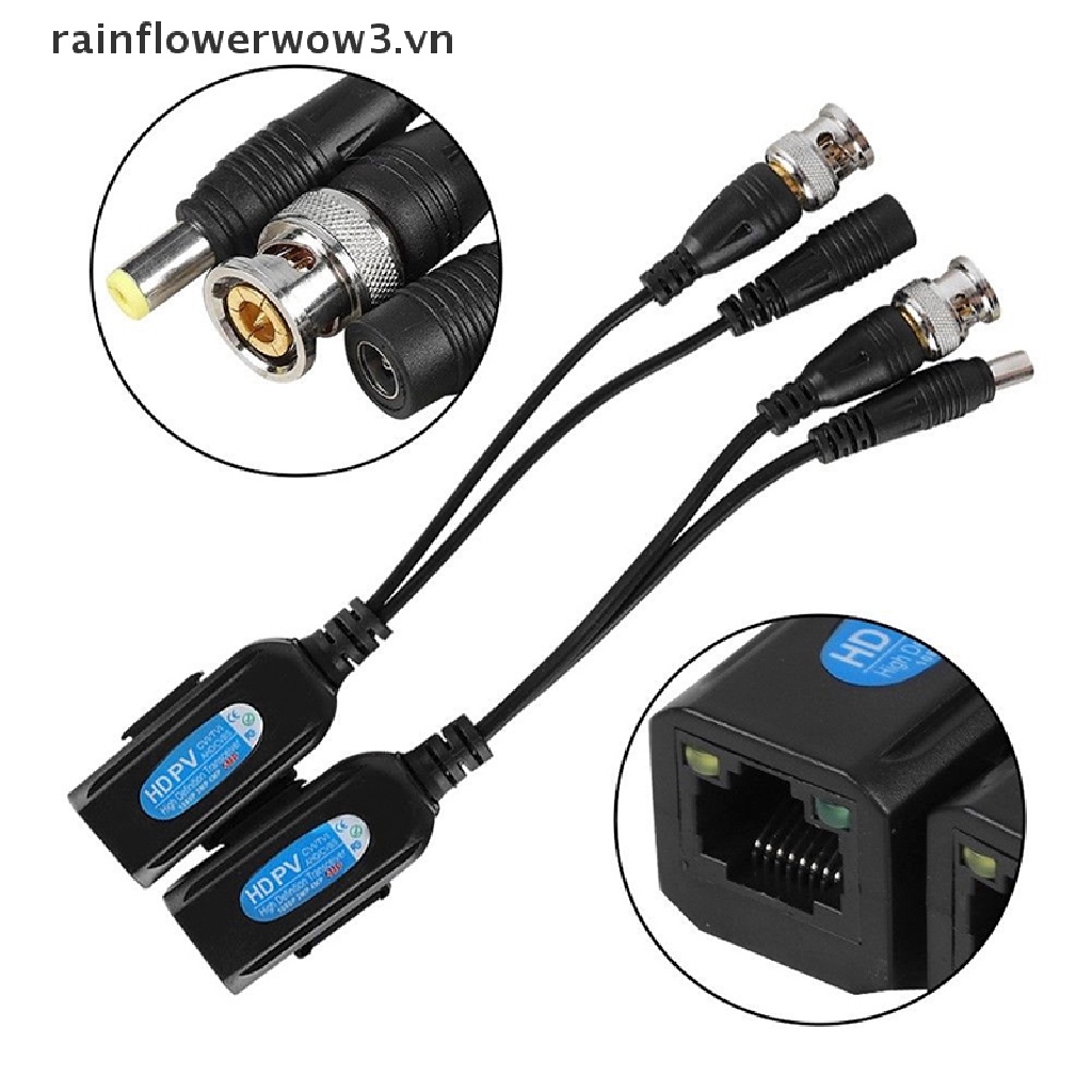 1 Cặp Giắc Chuyển Đổi Từ CCTV Coax BNC Sang CAT5e 6 RJ45