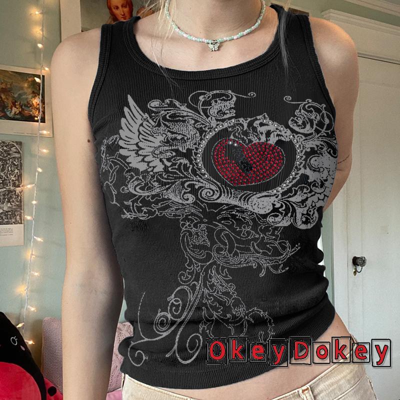 Áo hai dây cổ tròn in họa tiết cây cối sáng tạo phong cách thời trang mùa hè cho nữ