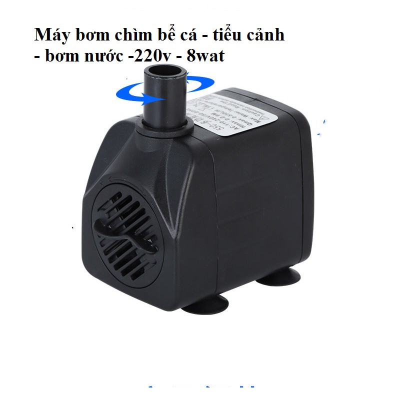 Bơm chìm hồ cá 220v - máy bơm chìm 8w - 550L/H đẩy cao 85cm