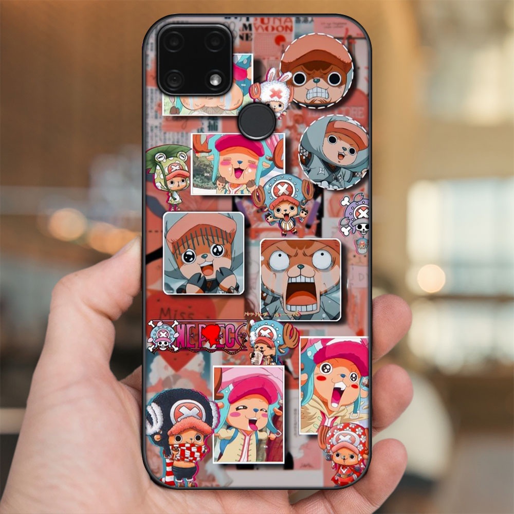 Ốp lưng Realme C25 viền đen in hình Chopper One Piece Đảo Hải Tặc