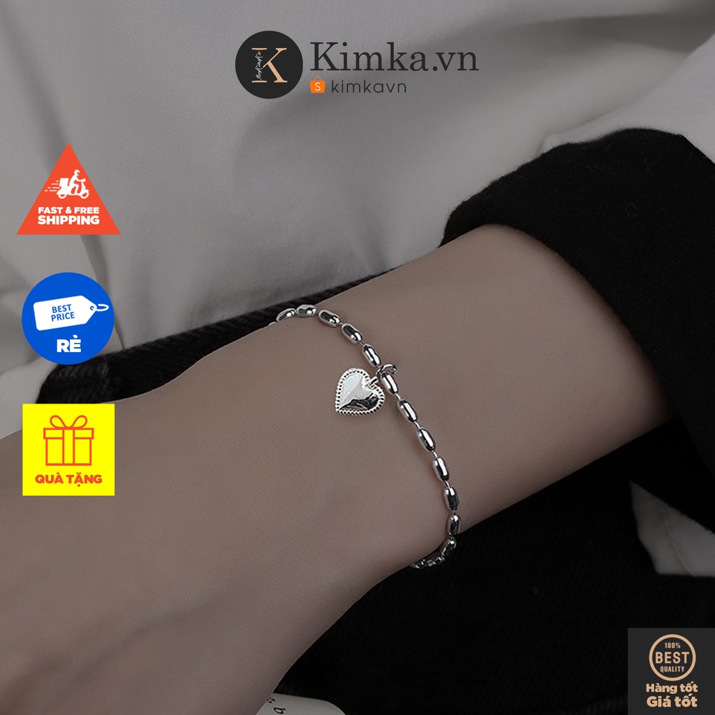 (0122) Vòng Tay Phong Cách Cổ Điển Mặt Trái Tim