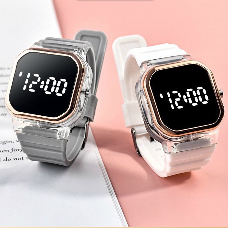 Đồng hồ điện tử LWCC H-17 mặt vuông có đèn led phong cách Hàn Quốc thời trang mới chất lượng cao